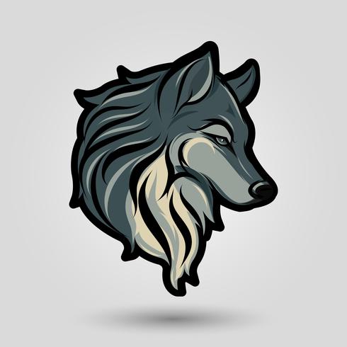 signo de cabeza de lobo vector