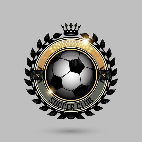 soccer emblems with crown vector