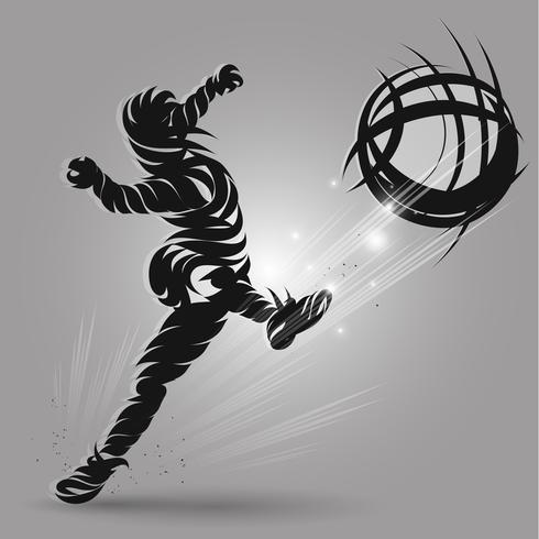 Soccer shooting ink style vector