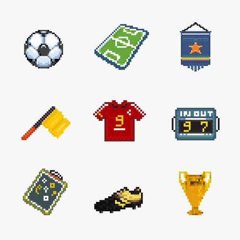 icono de píxel de fútbol vector