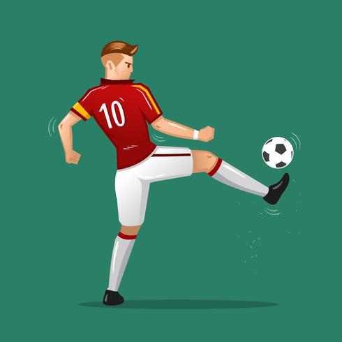 soccer cartoon touch ball vector