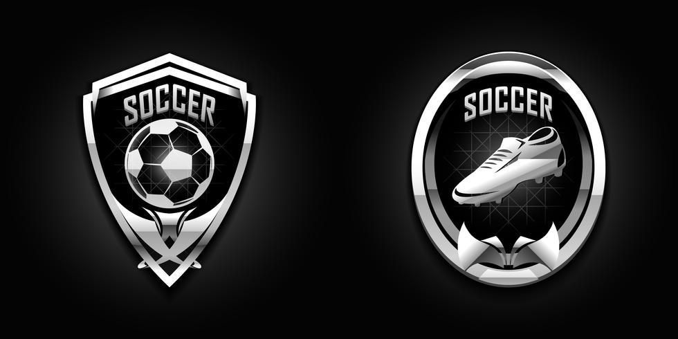 soccer chrome emblems vector