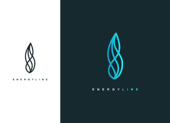 Energy Line Wave Logo Design Template vector