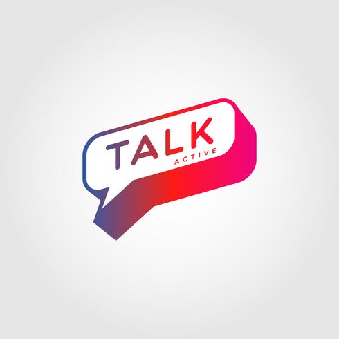 Colorful Gradient Bubble Talk Logo Sign Symbol Icon vector