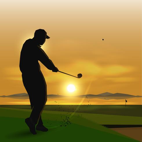 silhouettes golfer swing 640582 Vector Art at Vecteezy