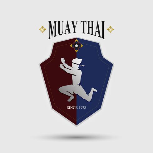 Muaythai shiled logo vector