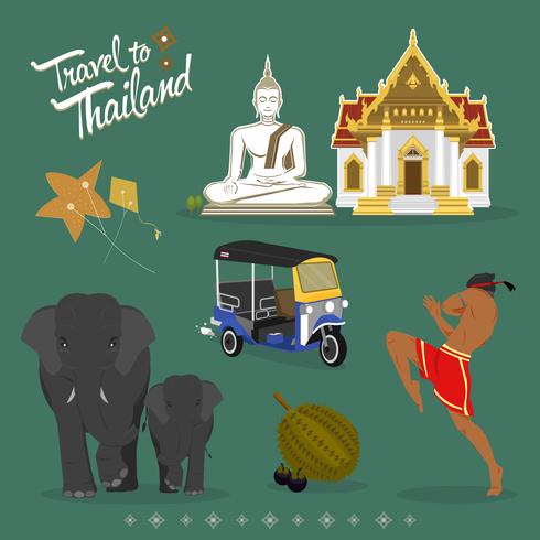 Símbolo de viaje de tailandia vector