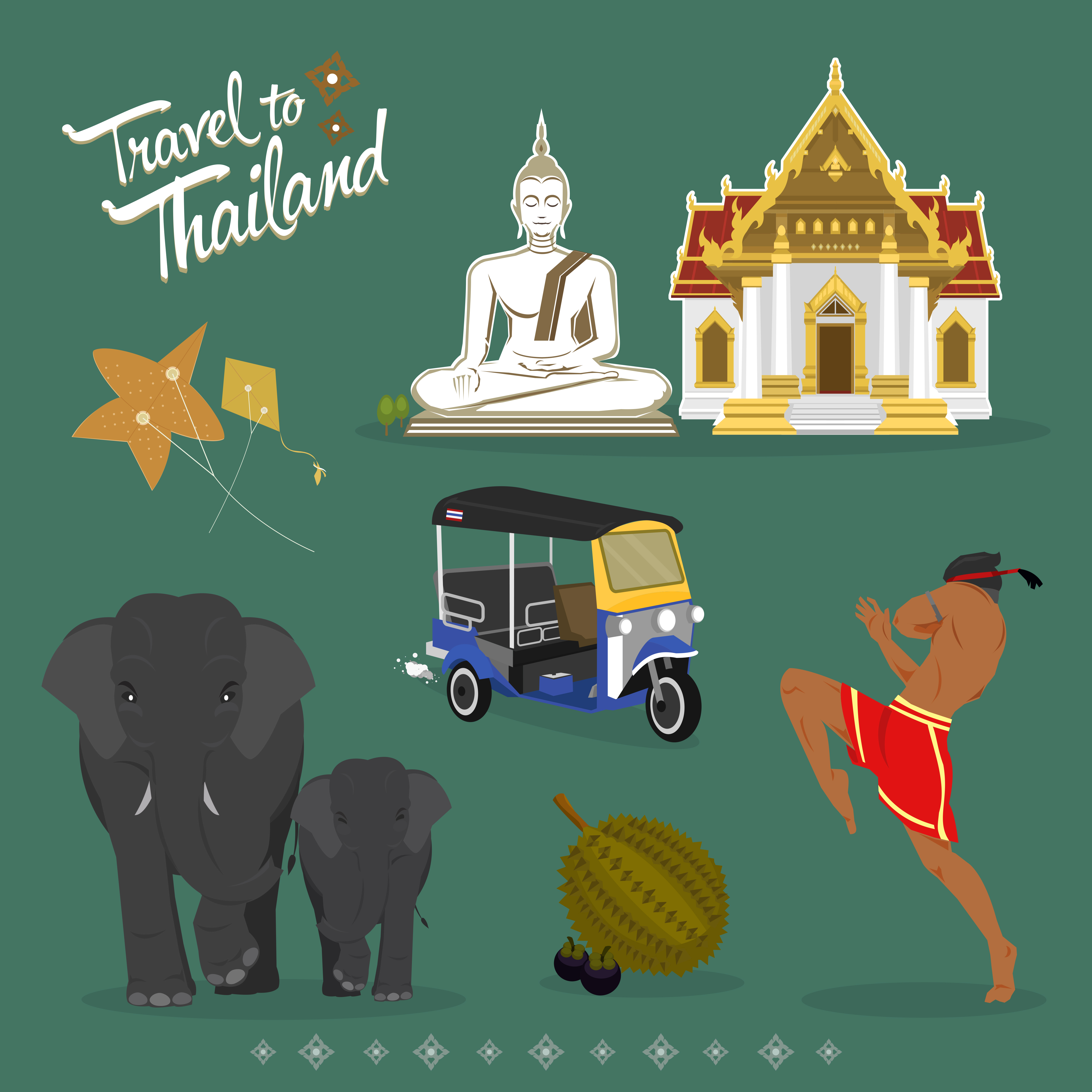Travel Thailand symbol 640590 Vector Art at Vecteezy