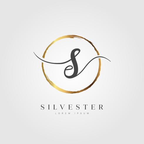 Gold Elegant Initial Letter Type S vector