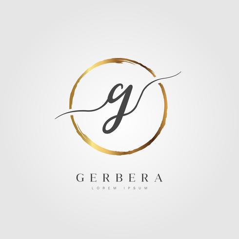 Gold Elegant Initial Letter Type G vector