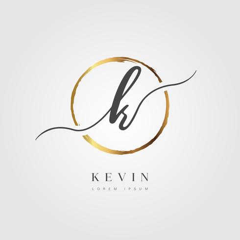 Gold Elegant Initial Letter Type K vector