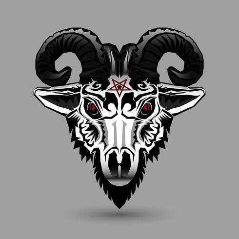 Demon goat head vector