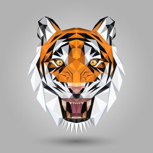 geometric tiger head vector