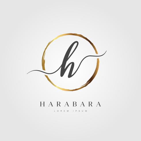 Gold Elegant Initial Letter Type H vector