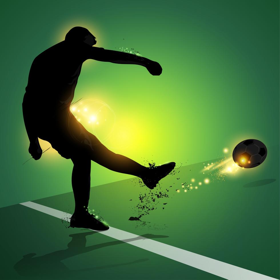 soccer player free kick shooting 640637 Vector Art at Vecteezy