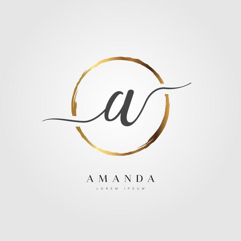 Gold Elegant Initial Letter Type A vector