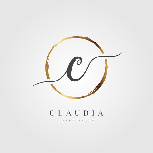 Gold Elegant Initial Letter Type C vector