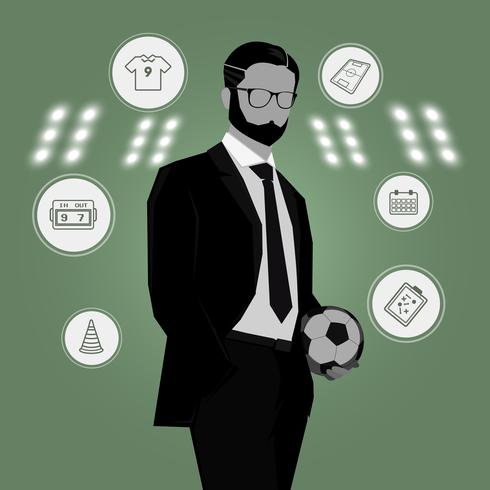 Soccer manager plan vector