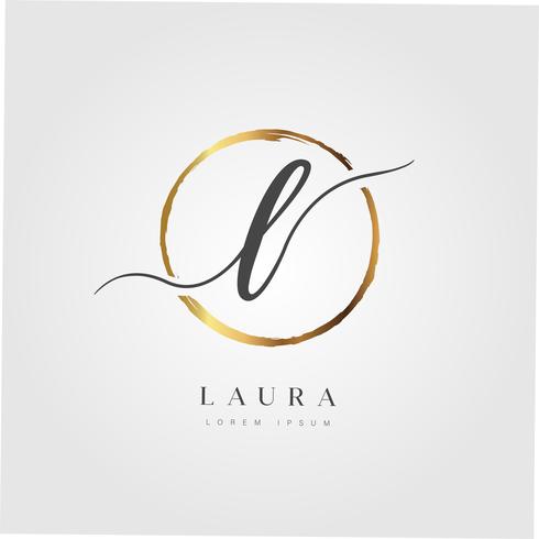 Gold Elegant Initial Letter Type L vector