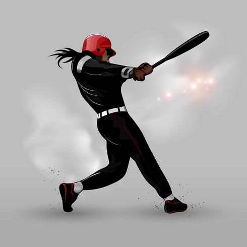 Abstract baseball hitting ball vector