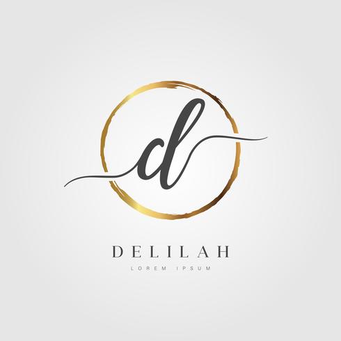 Gold Elegant Initial Letter Type D vector