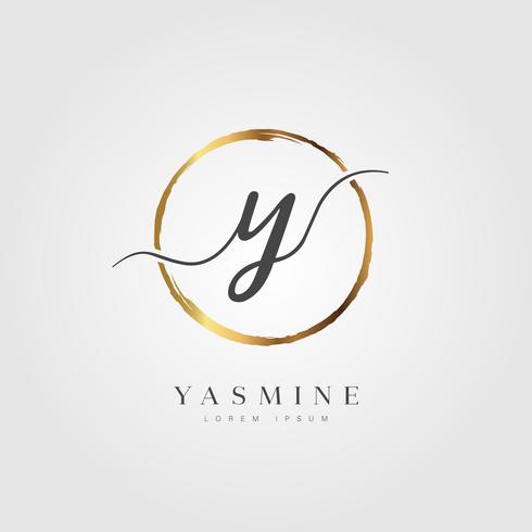 Gold Elegant Initial Letter Type Y vector