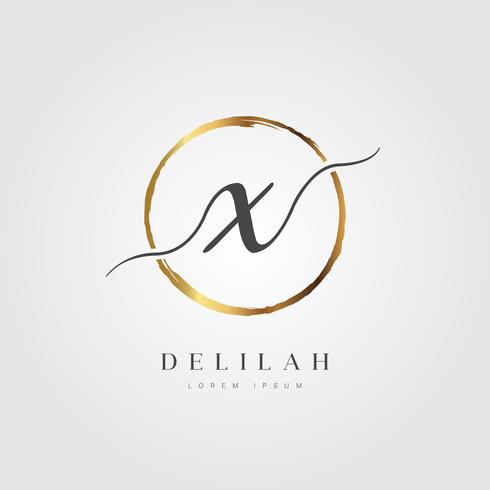 Gold Elegant Initial Letter Type X vector