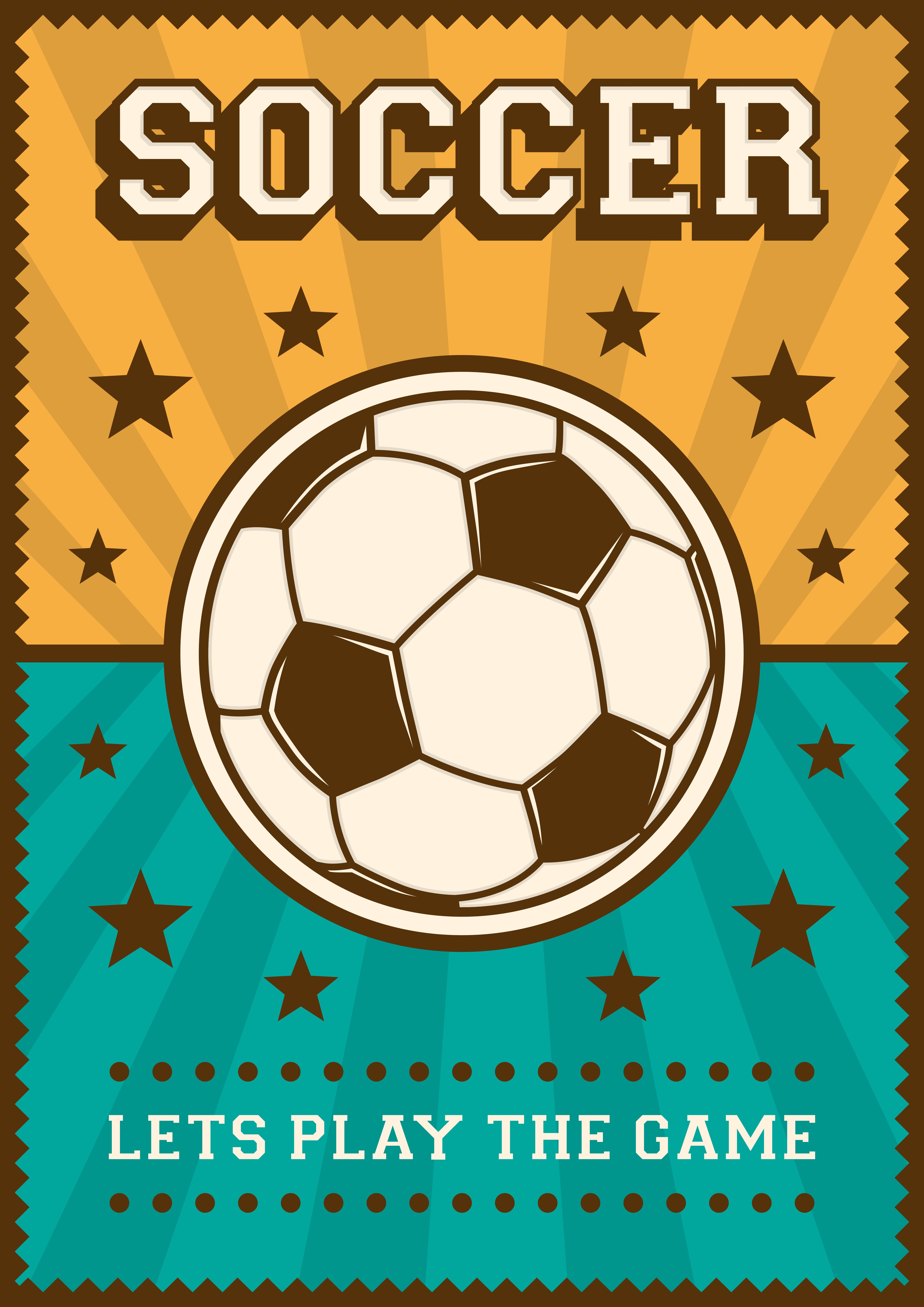 Soccer Football Sport Retro Pop Art Poster Signage 640676 Vector Art at