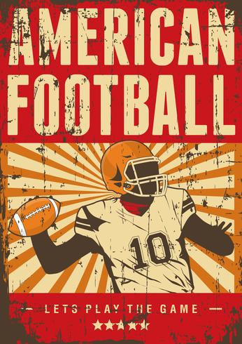 American Football Rugby Sport Retro Pop Art Poster Signage vector