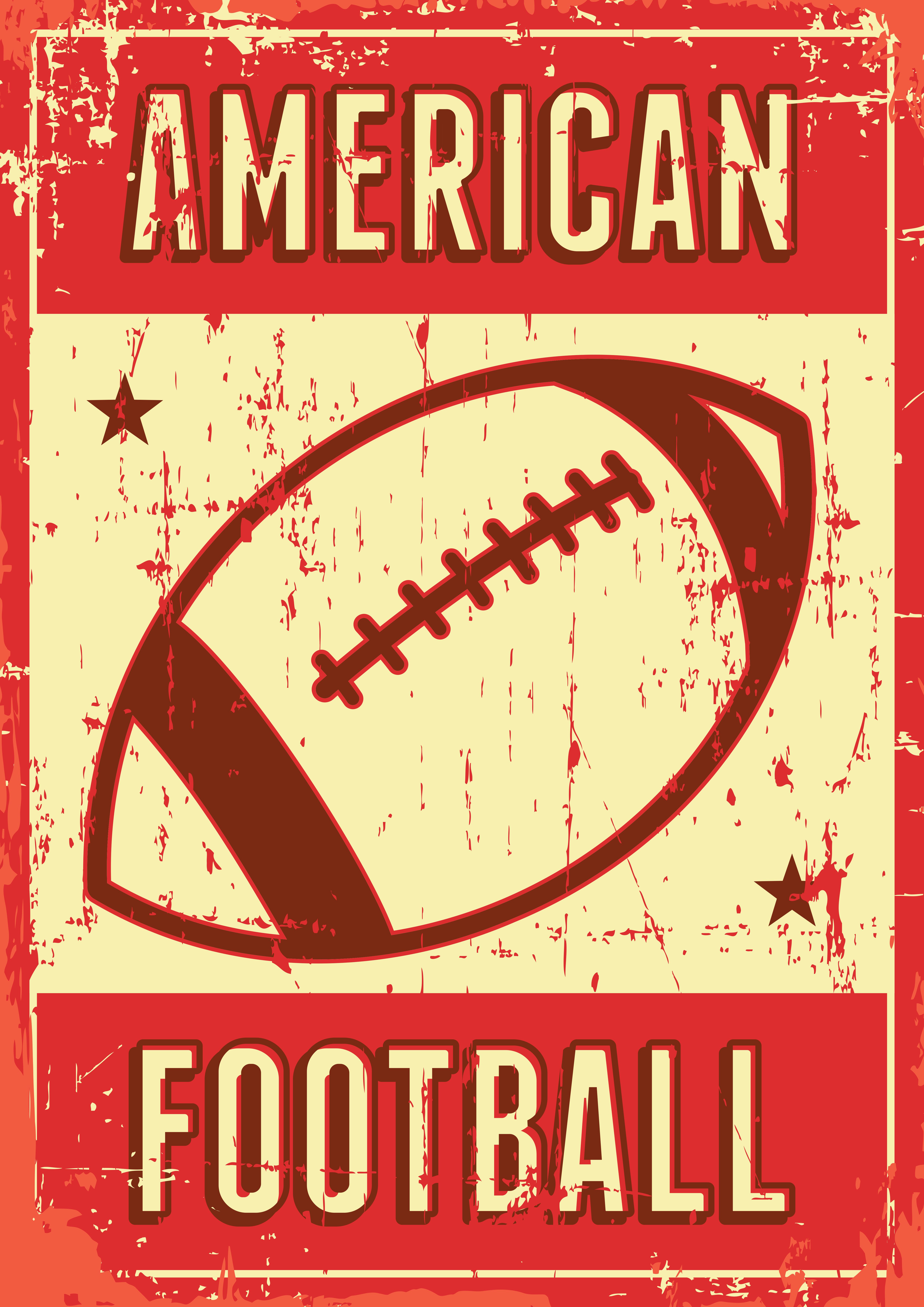 American Football Rugby Sport Retro Pop Art Poster Signage 640687