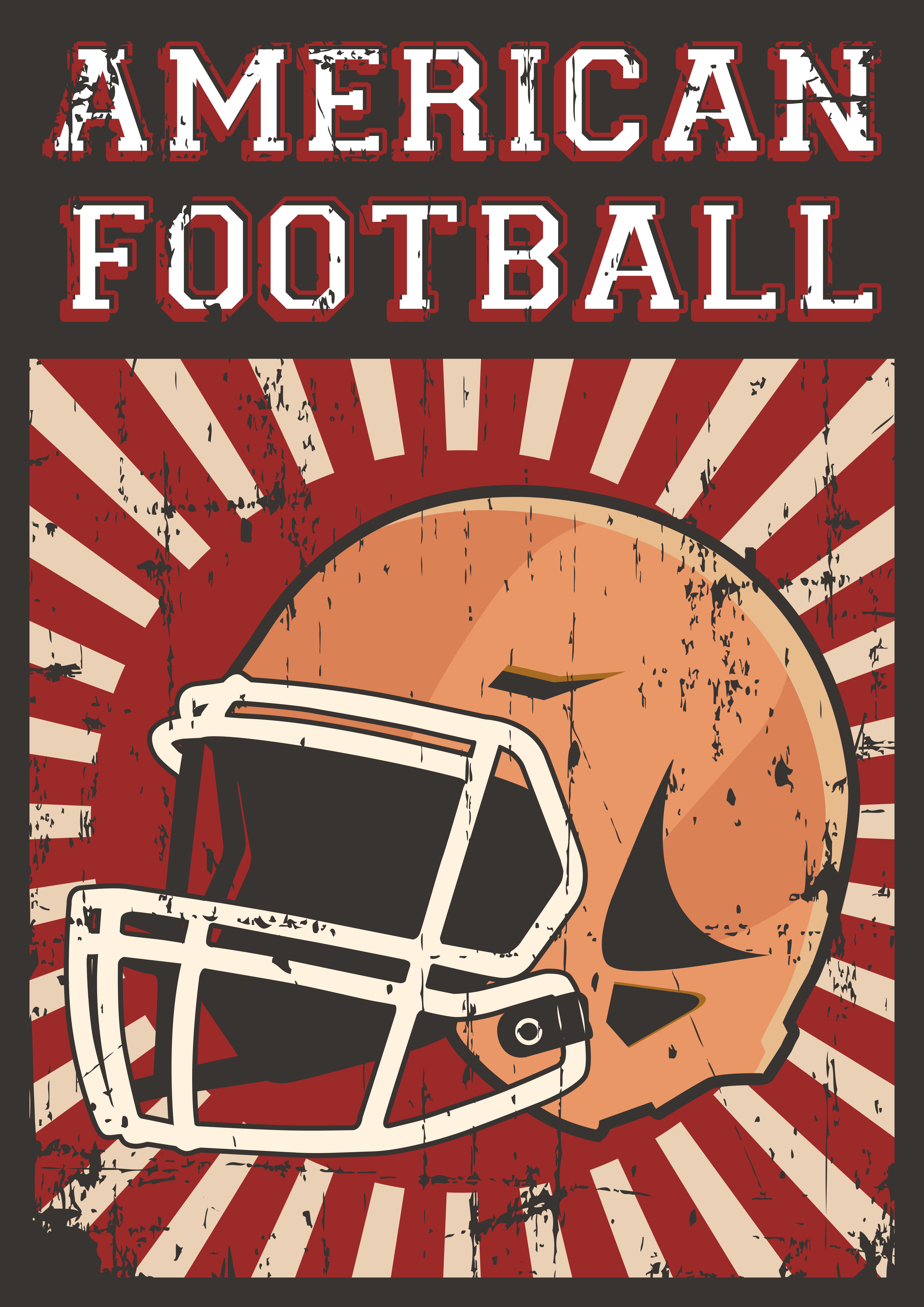 American Football Rugby Sport Retro Pop Art Poster Signage 640688