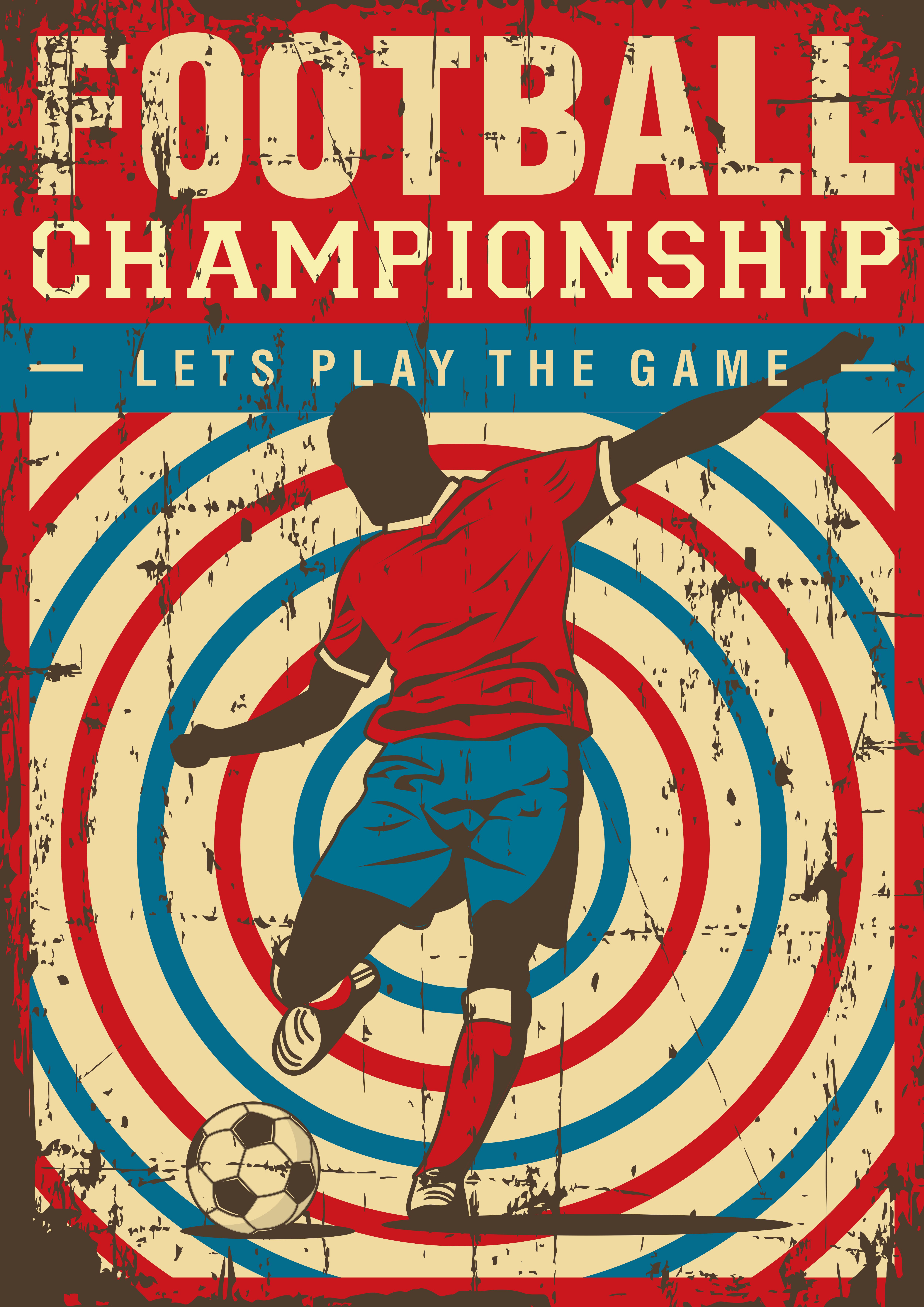 Soccer Football Sport Retro Pop Art Poster Signage Soccer Football Sport Retro Pop Art Poster Signage