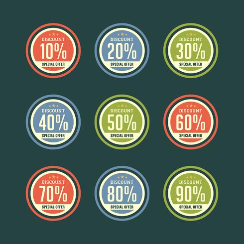 Retro discount badge sell sale promotion vector
