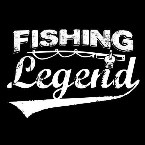 Tipografía de leyenda de pesca vector