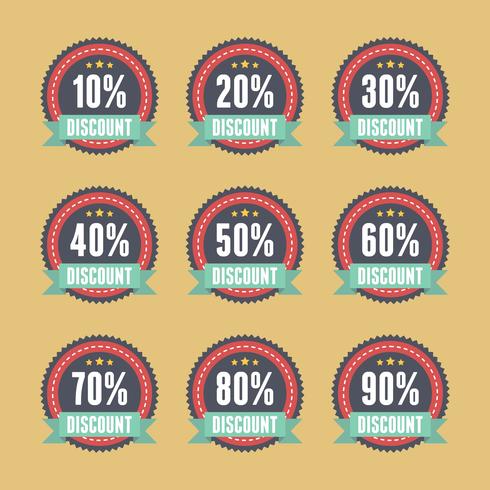 Retro discount badge sell sale promotion vector