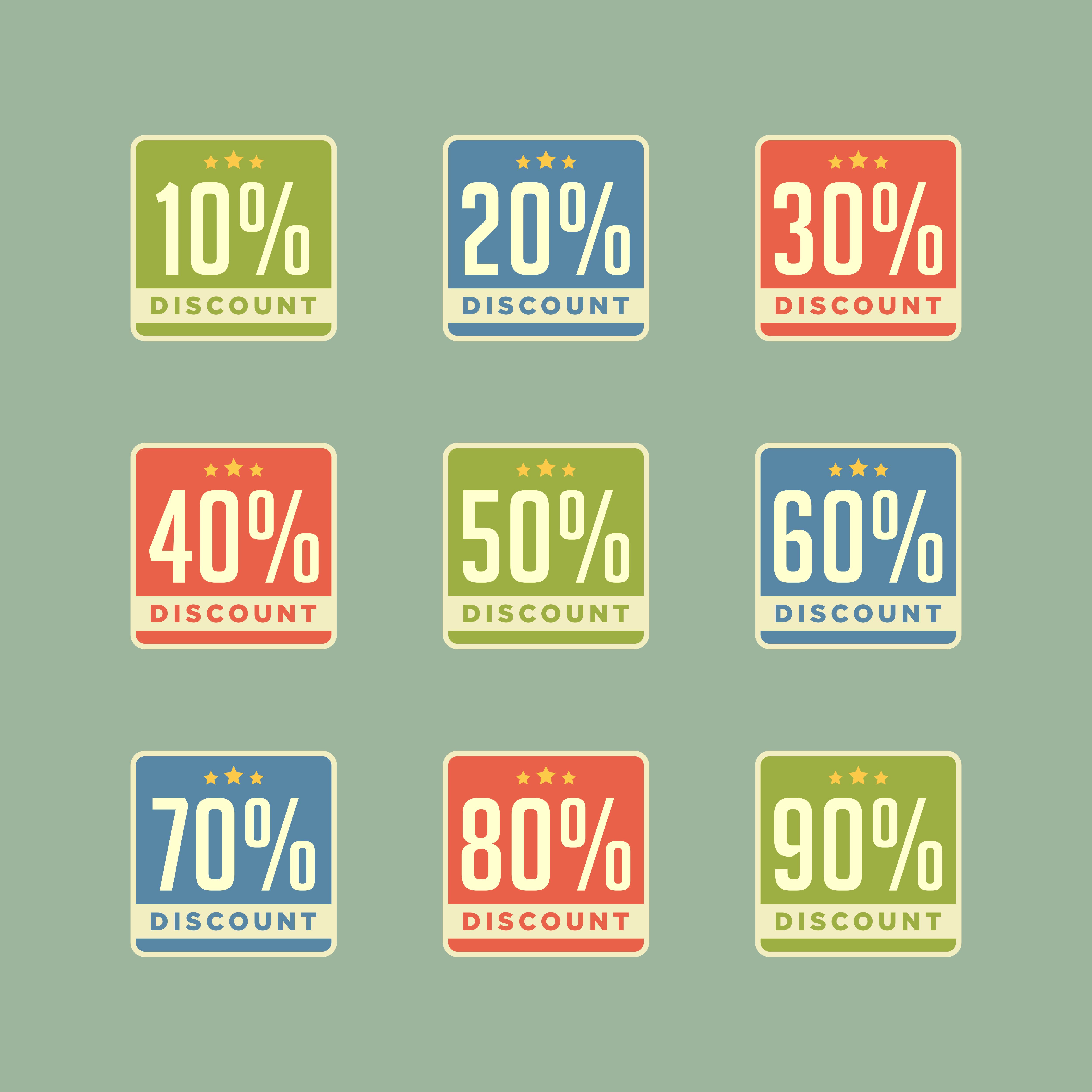Retro discount badge sell sale promotion vector 640702 Vector Art at