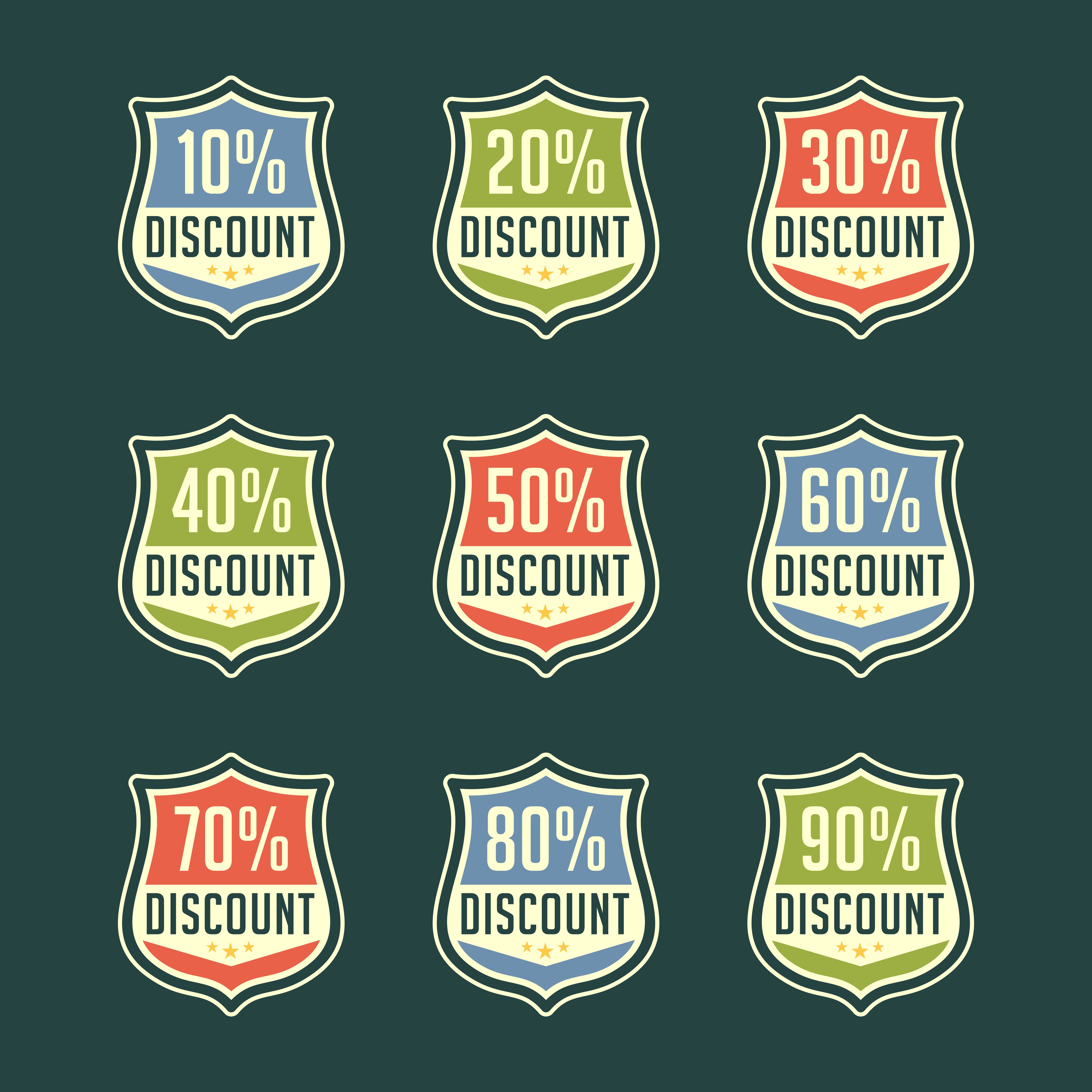Retro discount badge sell sale promotion vector 640709 Vector Art at