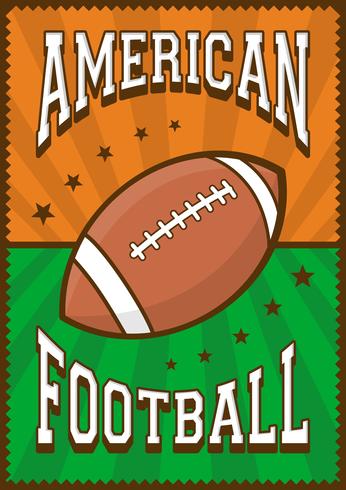 American Football Rugby Sport Retro Pop Art Poster Signage vector