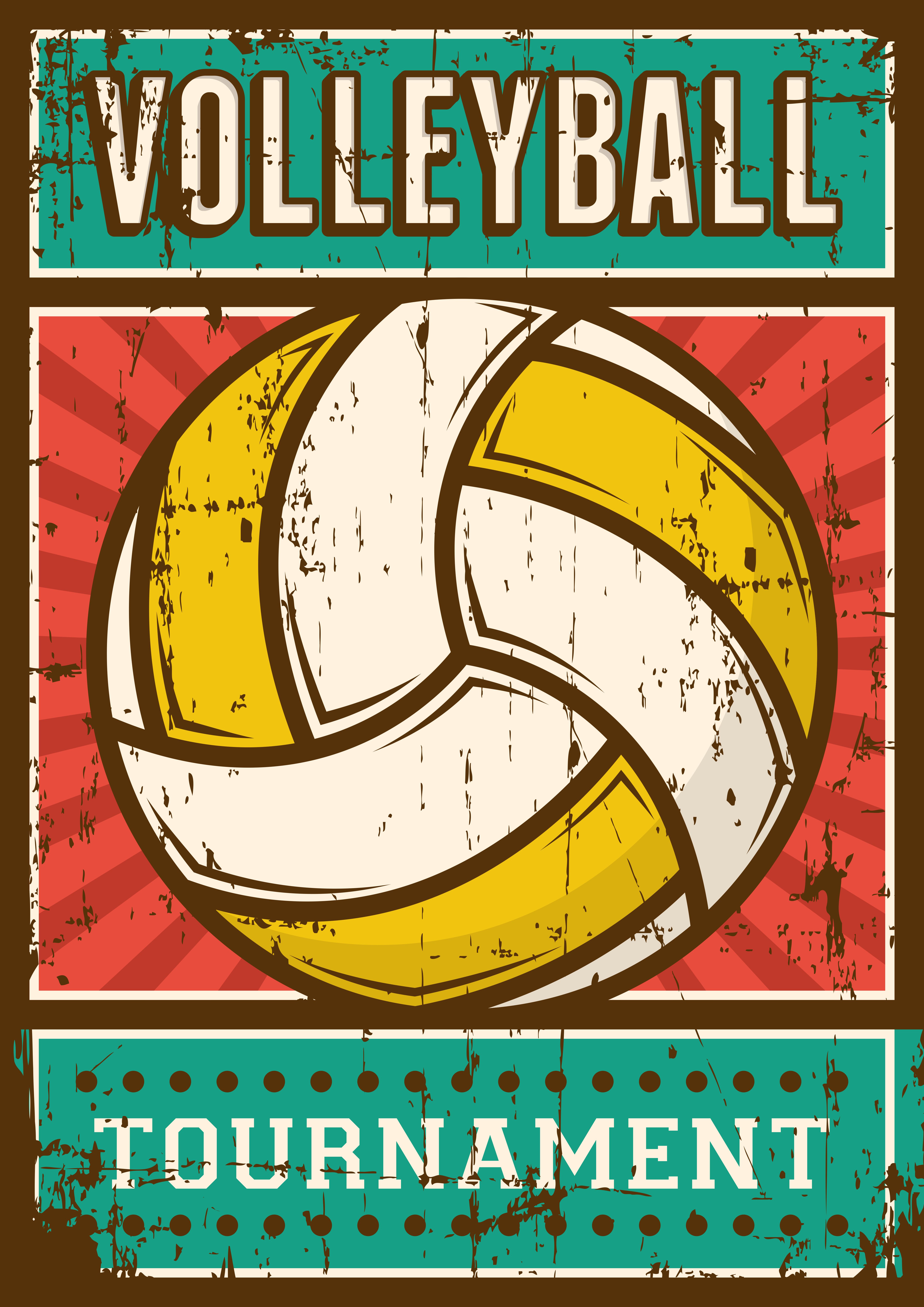 Volley Ball Volleyball Sport Retro Pop Art Poster Signage 640720 Vector
