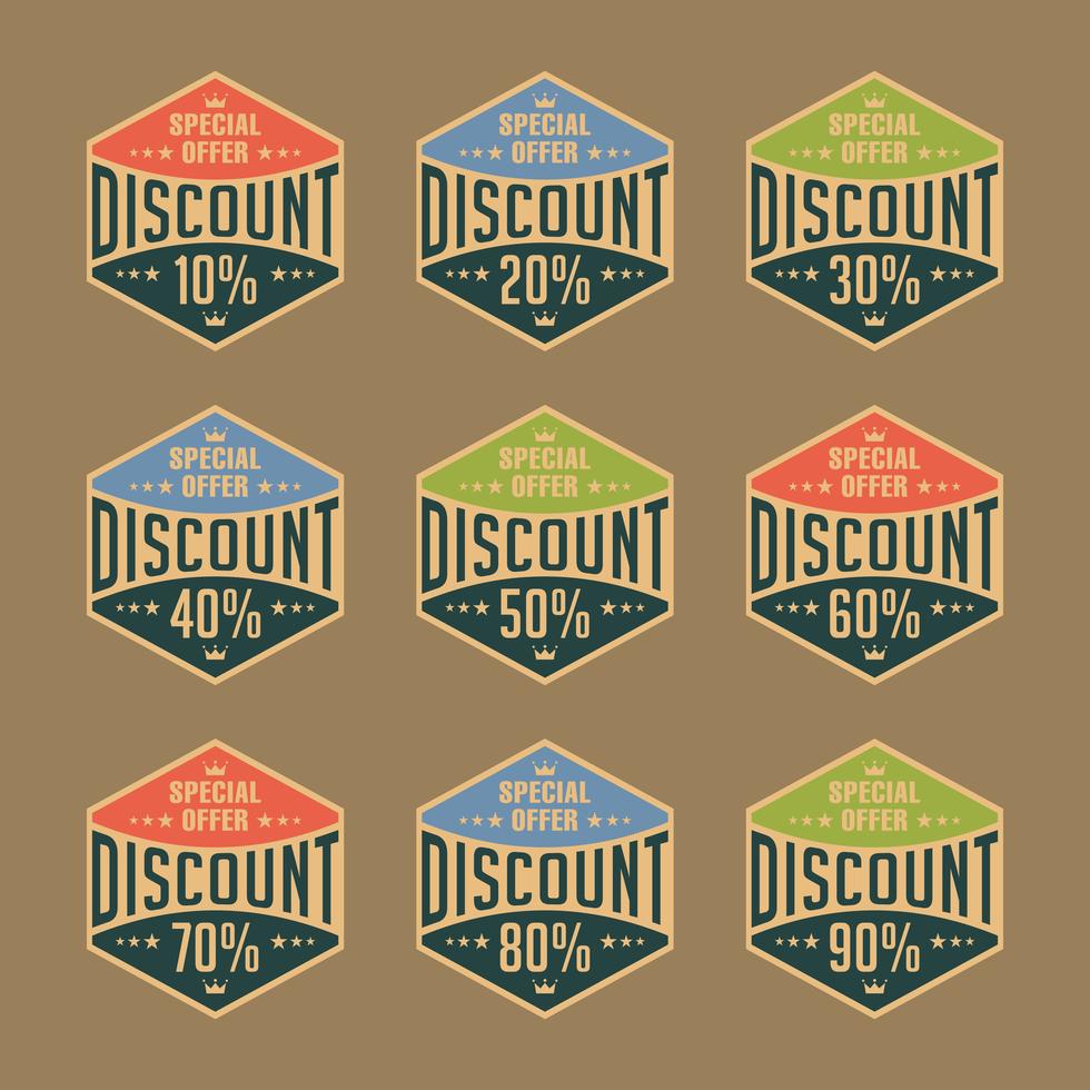Retro discount badge sell sale promotion vector 640734 Vector Art at