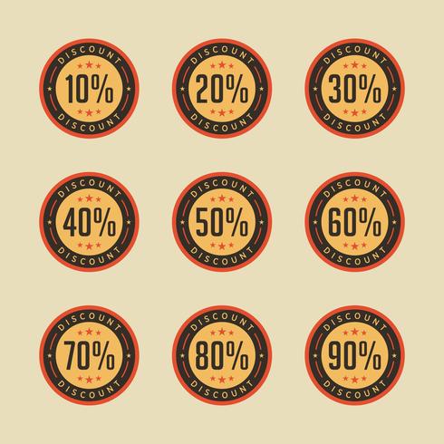 Retro discount badge sell sale promotion vector