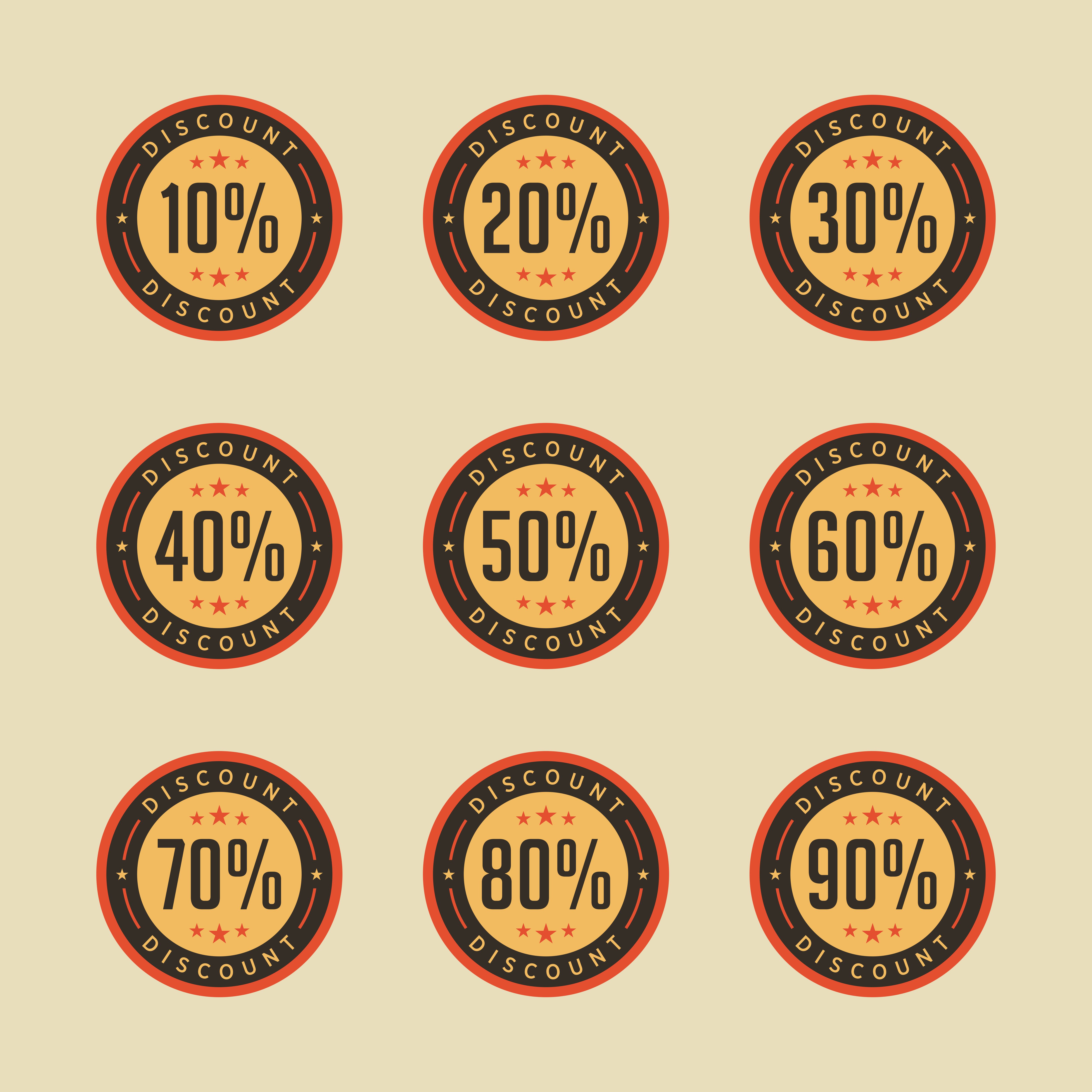 Retro discount badge sell sale promotion vector 640737 Vector Art at