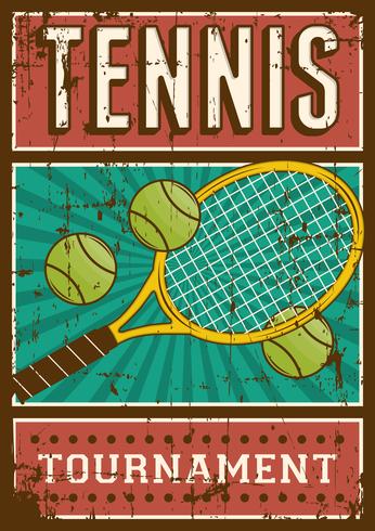 Cartel del cartel del arte pop retro del deporte del tenis vector