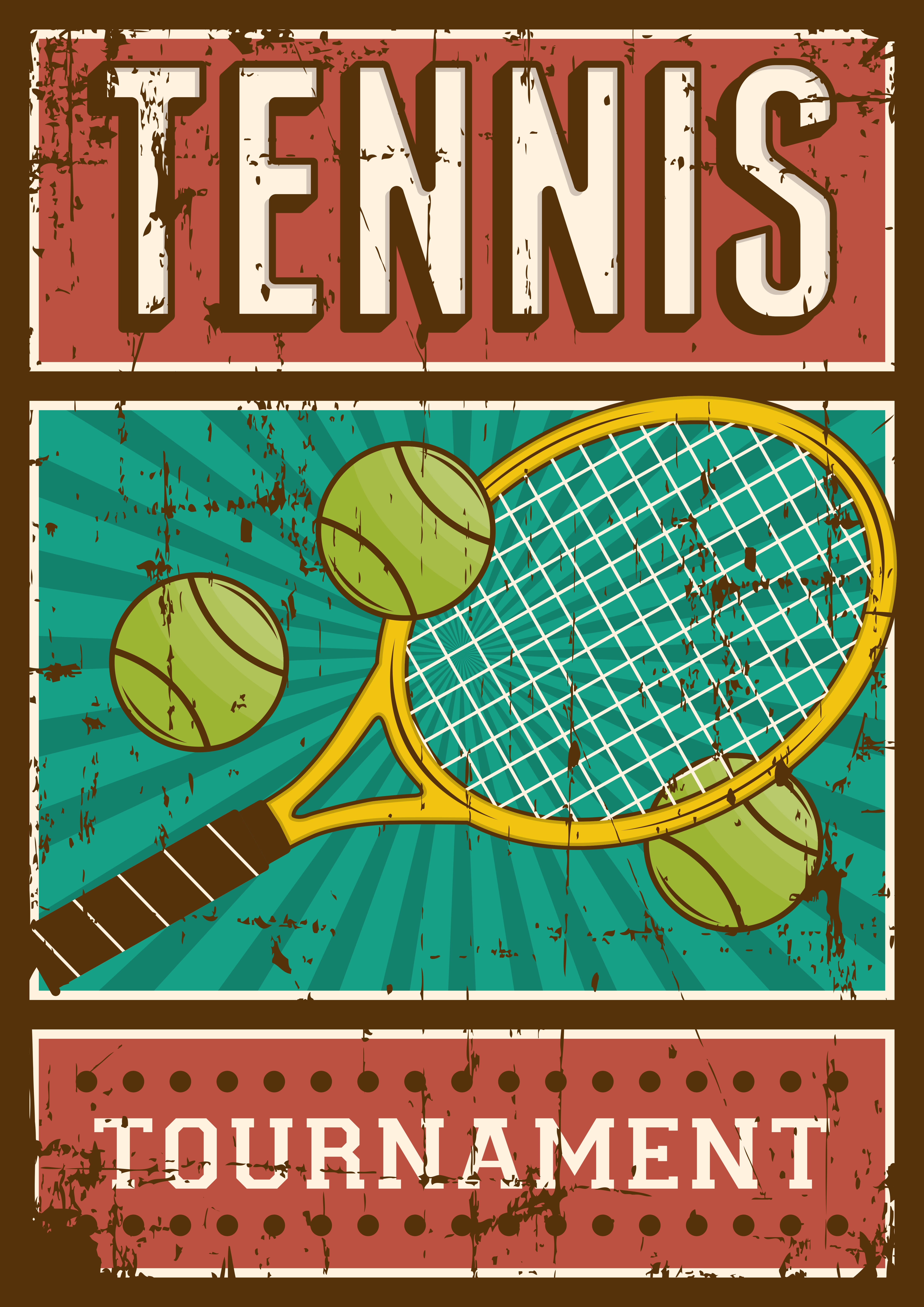 Tennis Sport Retro Pop Art Poster Signage 640767 - Download Free