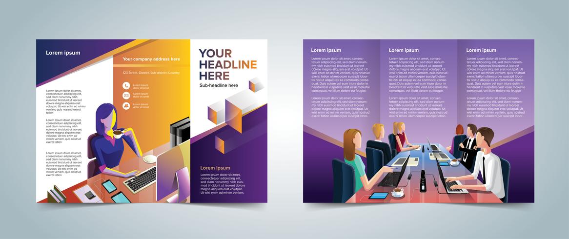 Trifold Business Brochure Template vector