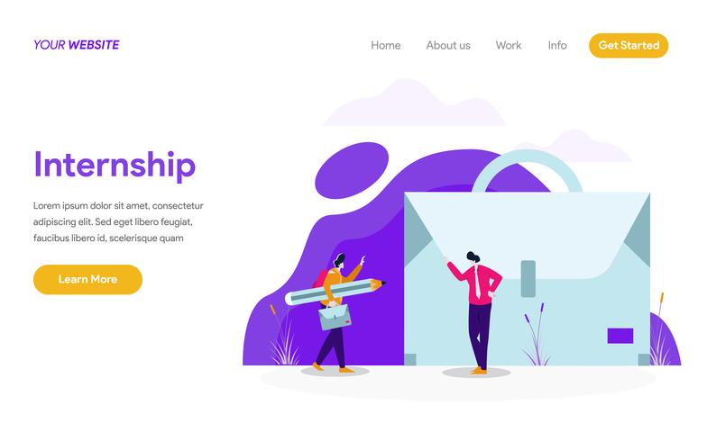 Landing page template of Internship Job Illustration Concept. Modern flat design concept of web page design for website and mobile website.Vector illustration vector