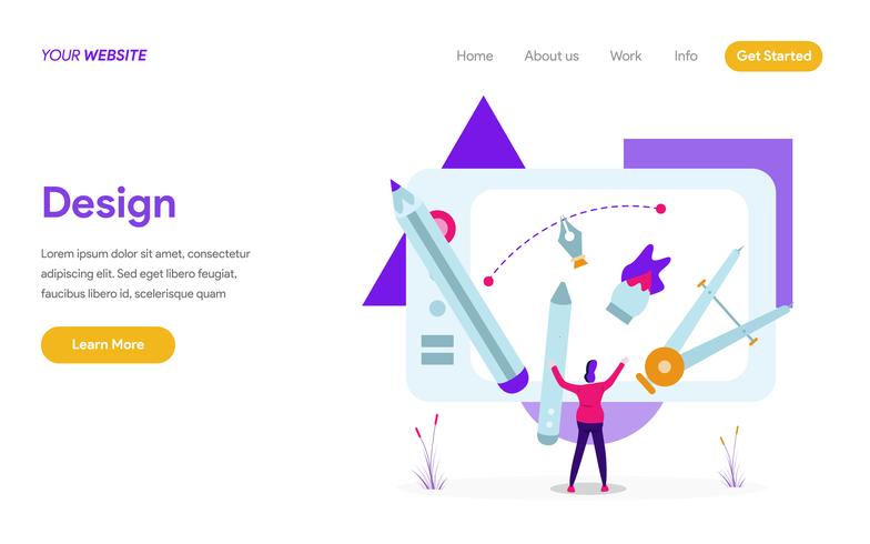 Landing page template of Design Illustration Concept. Modern flat design concept of web page design for website and mobile website.Vector illustration vector