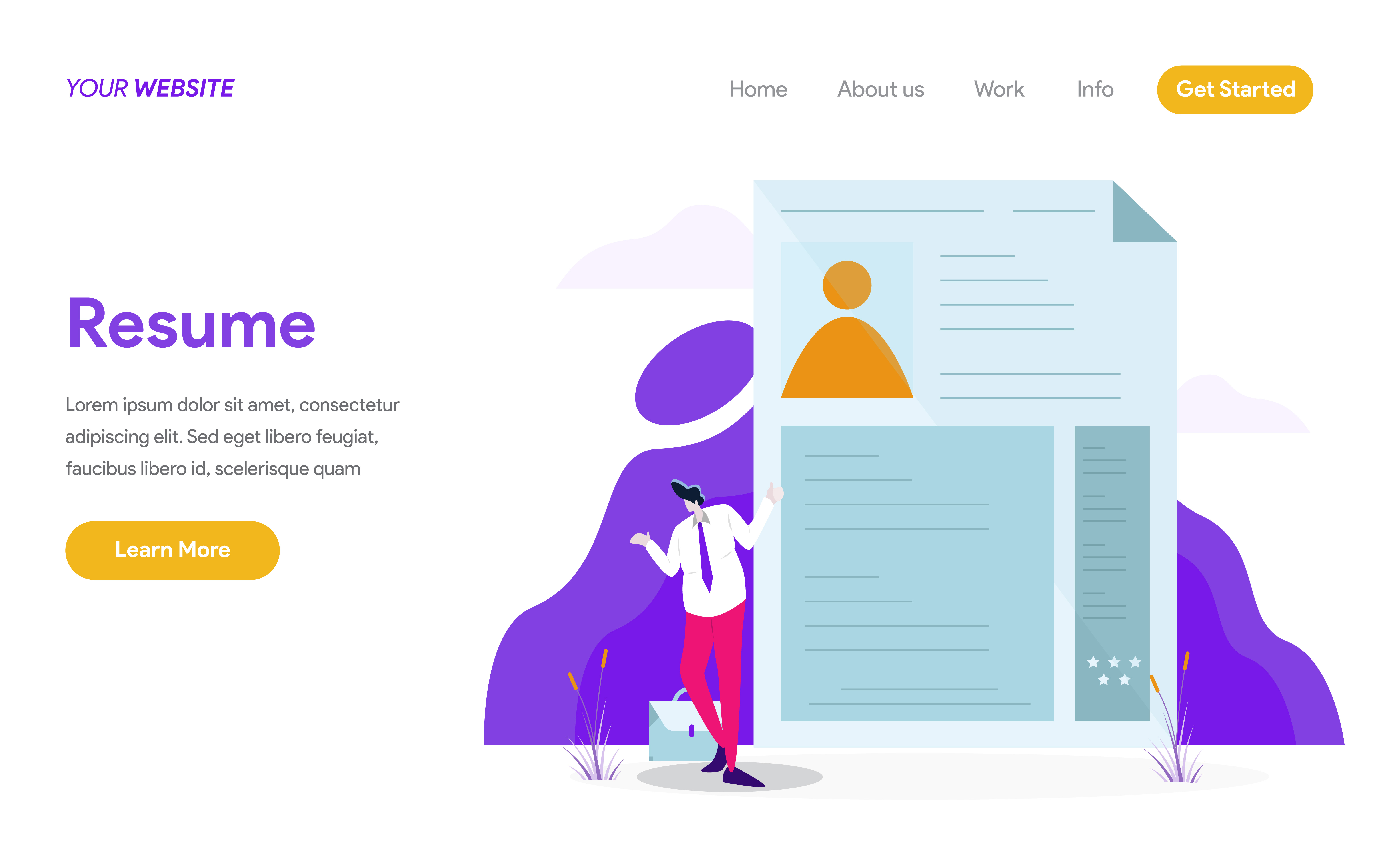 Landing page template of Resume - Landing Page Template Of Resume Illustration Concept Modern Flat Design Concept Of Web Page Design For Website And Mobile Website Vector Illustration 