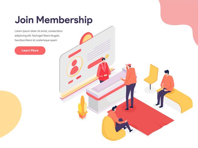 Membership Illustration Concept. Isometric design concept of web page design for website and mobile website.Vector illustration vector