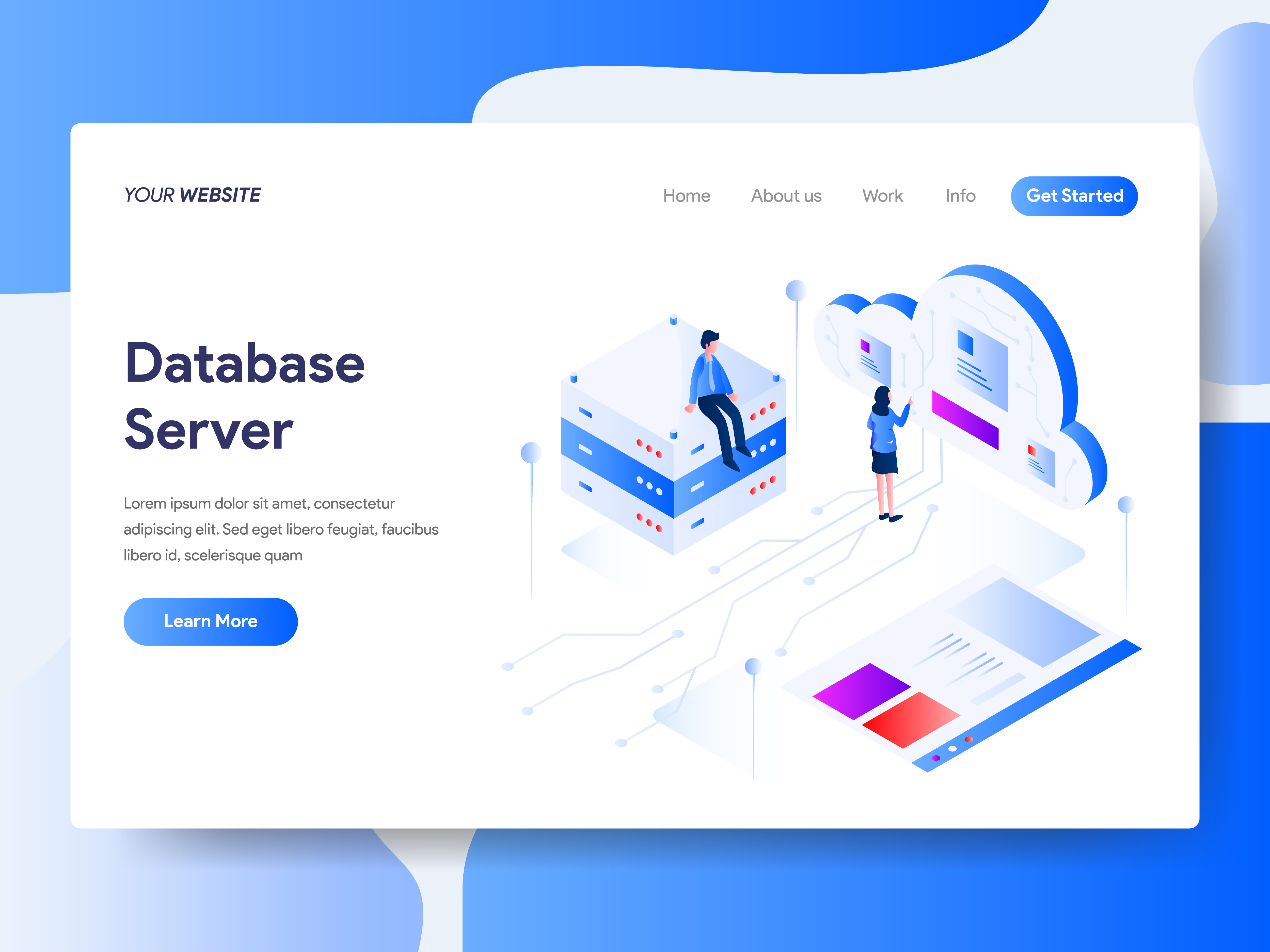 Landing page template of Database Server Isometric Illustration Concept Landing page template of Database Server Isometric Illustration Concept